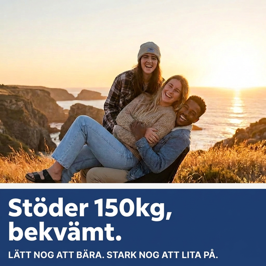 Hopfällbar Campingstol – Lätt, Kompakt & Klarar 150 kg